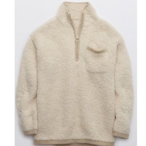 Aerie Sherpa Quarter Zip Sweater